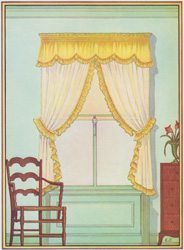 Simple bed room curtains in net and taffeta